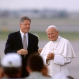 John Paul II and President Bill Clinton